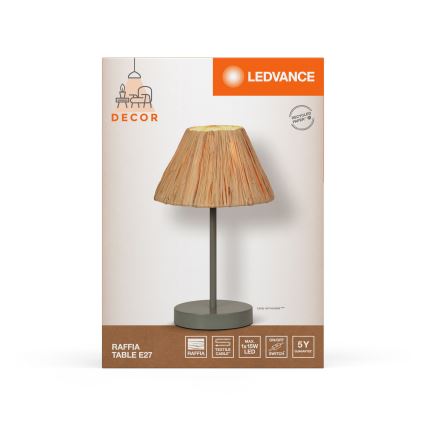 Ledvance - Asztali lámpa DECOR RAFFIA 1xE27/15W/230V raffia háncs