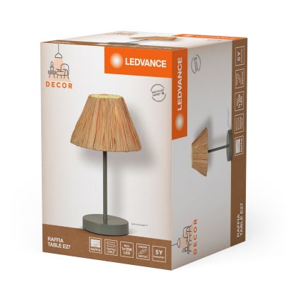 Ledvance - Asztali lámpa DECOR RAFFIA 1xE27/15W/230V raffia háncs