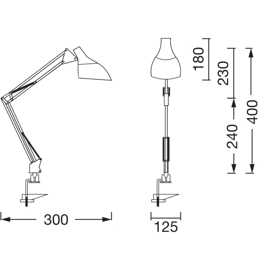 Ledvance - Asztali lámpa rögzítéssel OFFICE LINE 1xE27/11W/230V fekete