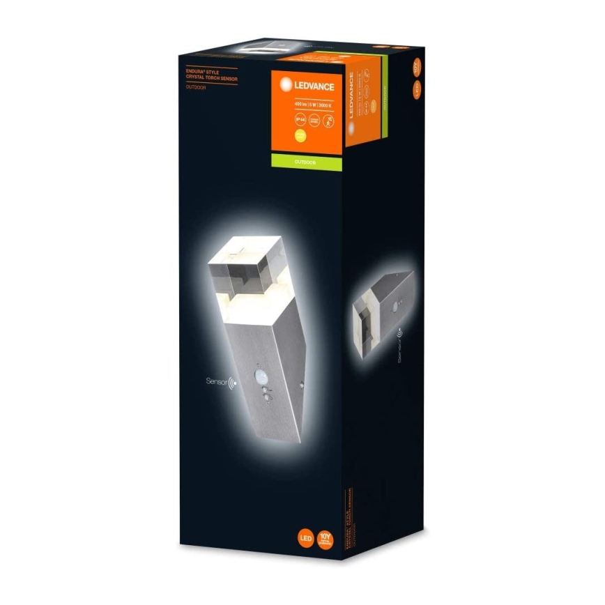 Ledvance - CRYSTAL kültéri LED fali lámpa érzékelővel LED/5W/230V IP44