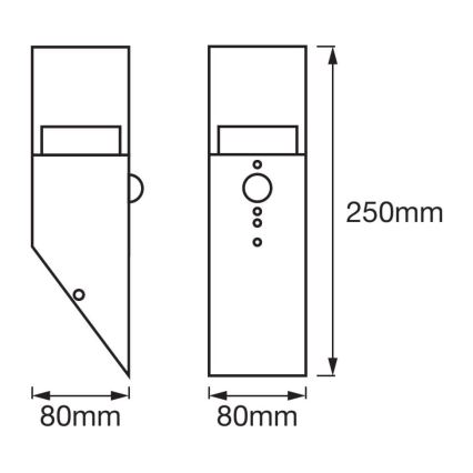 Ledvance - CRYSTAL kültéri LED fali lámpa érzékelővel LED/5W/230V IP44