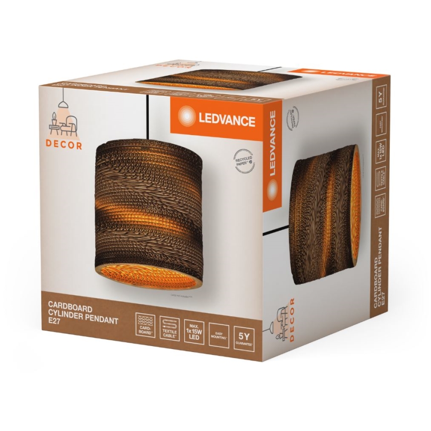 Ledvance - Csillár zsinóron DECOR CARDBOARD 1xE27/15W/230V átm. 25 cm