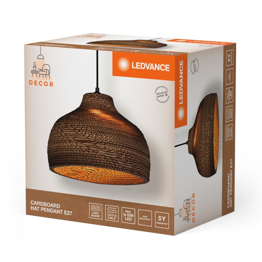 Ledvance - Csillár zsinóron DECOR CARDBOARD 1xE27/15W/230V átm. 36 cm