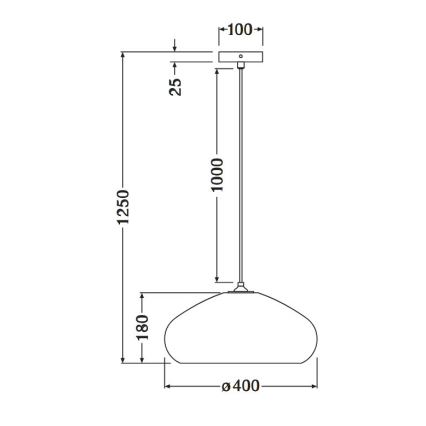 Ledvance - Csillár zsinóron DECOR CARDBOARD 1xE27/15W/230V átm. 40 cm