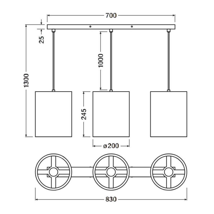 Ledvance - Csillár zsinóron DECOR CARDBOARD 3xE27/15W/230V