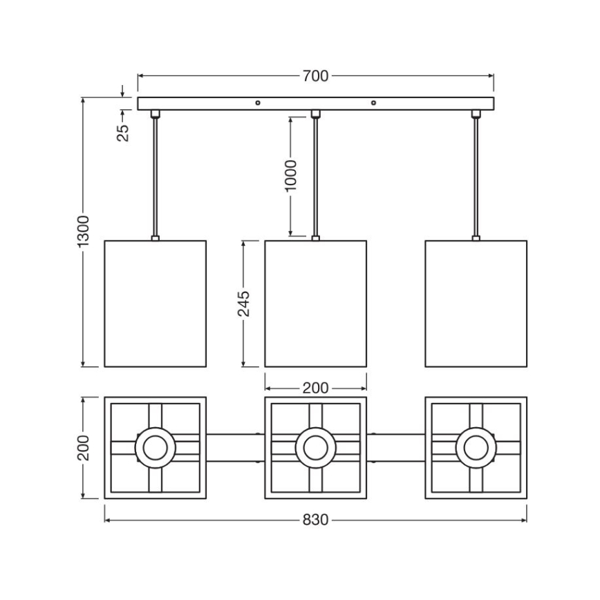Ledvance - Csillár zsinóron DECOR CARDBOARD 3xE27/15W/230V