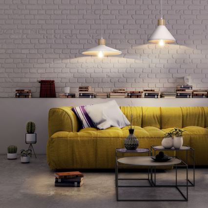 Ledvance - Csillár zsinóron DECOR PLASTER 1xE27/25W/230V átm. 22 cm vakolat fehér
