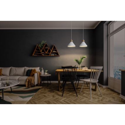 Ledvance - Csillár zsinóron DECOR PLASTER 1xE27/25W/230V átm. 22 cm vakolat fehér