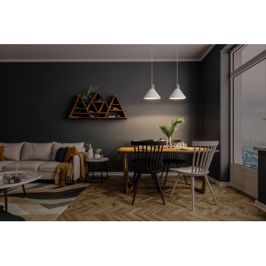 Ledvance - Csillár zsinóron DECOR PLASTER 1xE27/25W/230V átm. 22 cm vakolat fehér
