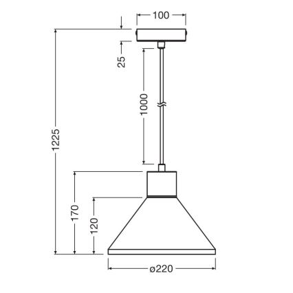 Ledvance - Csillár zsinóron DECOR PLASTER 1xE27/25W/230V átm. 22 cm vakolat fehér