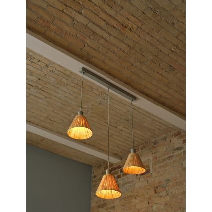 Ledvance - Csillár zsinóron DECOR RAFFIA 3xE27/15W/230V raffia háncs