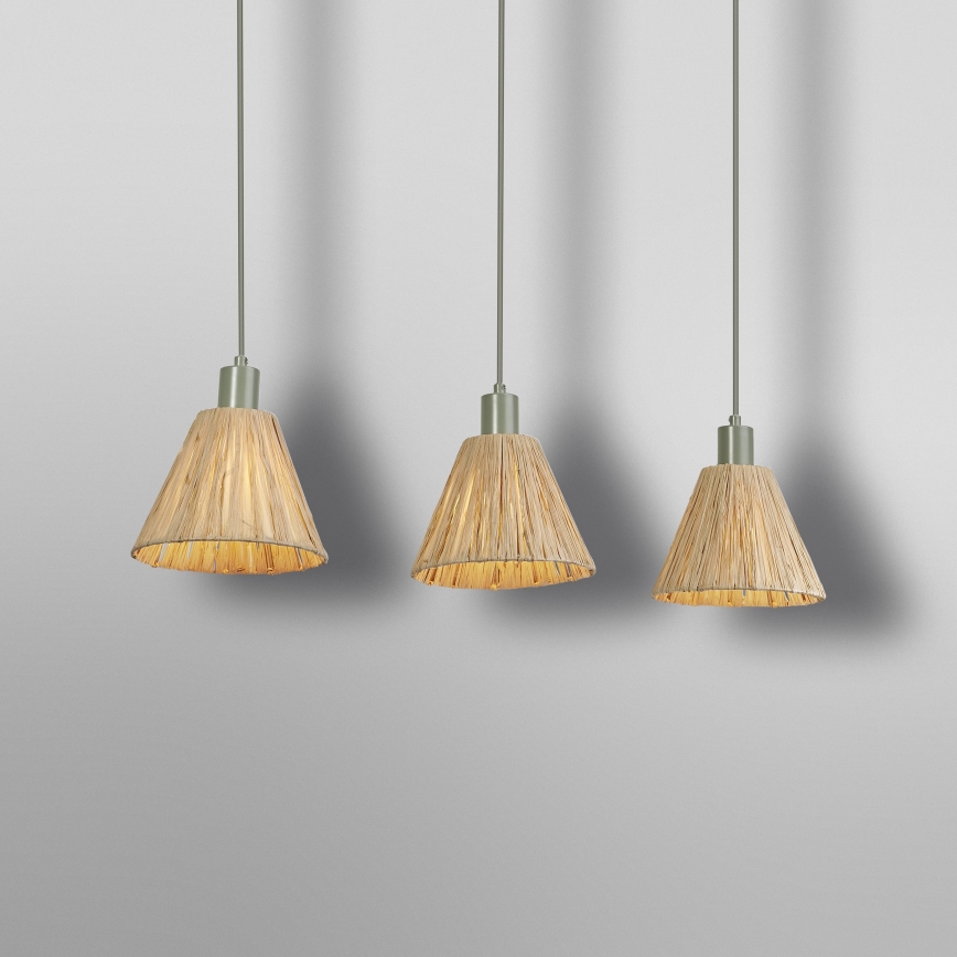 Ledvance - Csillár zsinóron DECOR RAFFIA 3xE27/15W/230V raffia háncs