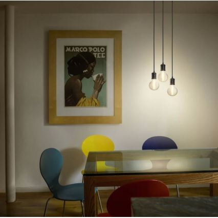 Ledvance - Csillár zsinóron PENDULUM BELL 1xE27/15W/230V fekete