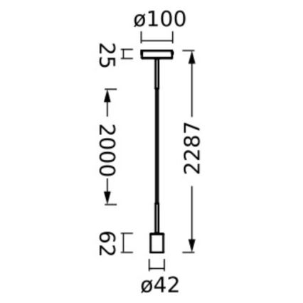 Ledvance - Csillár zsinóron PENDULUM NEEDLE 1xE27/15W/230V