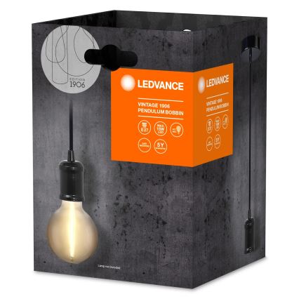 Ledvance - Csillár zsinóron PENDULUM ROBBIN 1xE27/15W/230V fekete