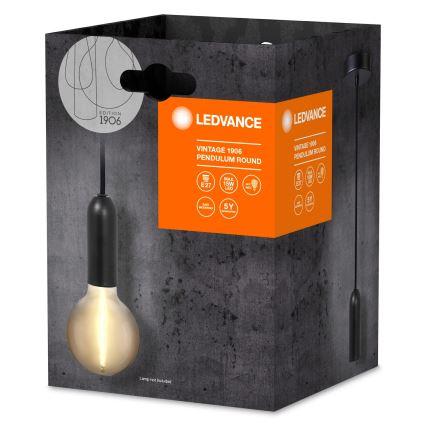 Ledvance - Csillár zsinóron PENDULUM ROUND 1xE27/15W/230V fekete