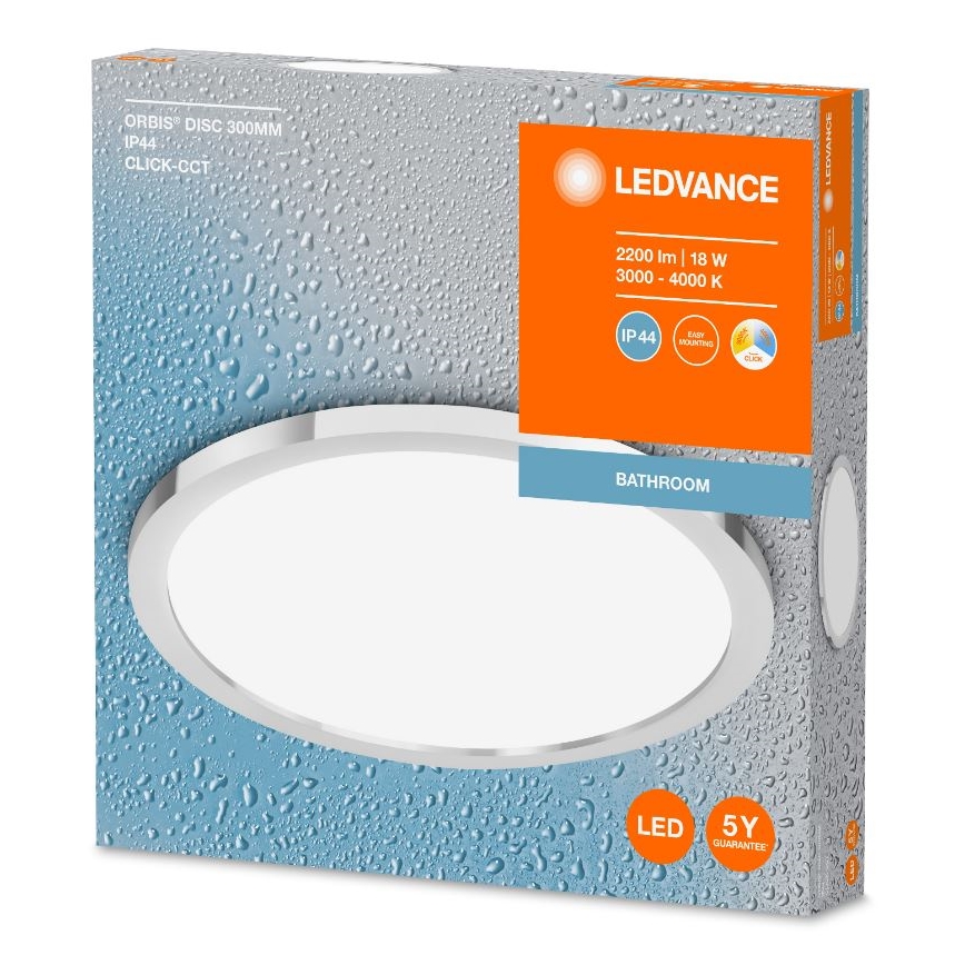 Ledvance - LED Fürdőszobai mennyezeti lámpa DISC LED/18W/230V 3000/4000K IP44