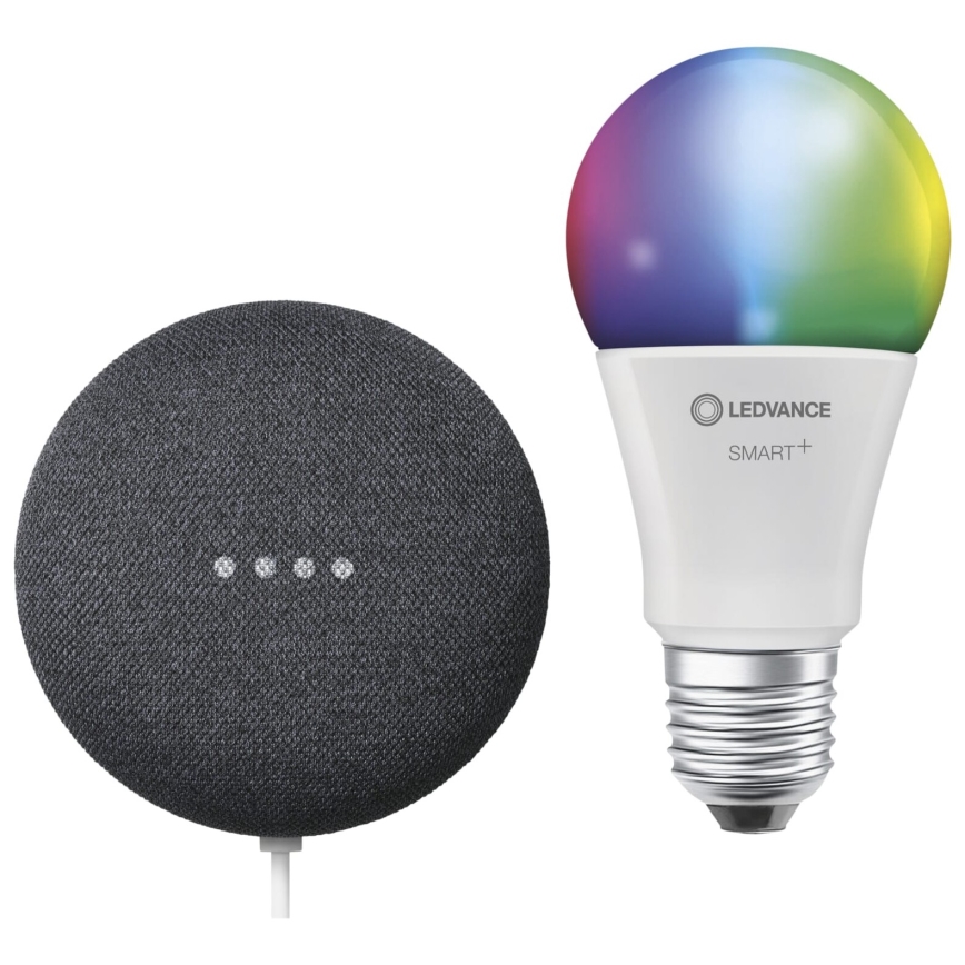 Ledvance - Google Nest Mini Intelligens hangszóró + LED Bulb SMART+ E27/9W/230V