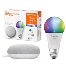 Ledvance - Google Nest Mini Intelligens hangszóró + LED RGBW Dimmelhető izzó SMART+E27/10W/230V
