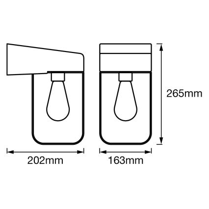 Ledvance - Kültéri fali lámpa BOLO 1xE27/60W/230V IP44