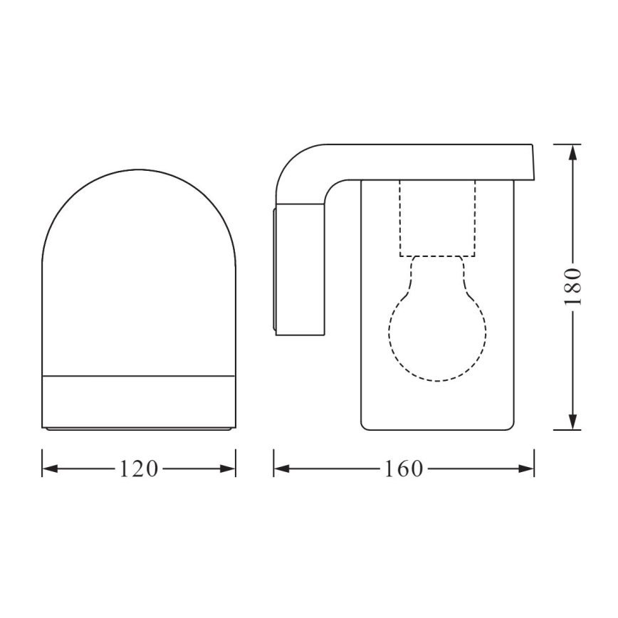 Ledvance - Kültéri fali lámpa CASCADE 1xE27/25W/230V IP44