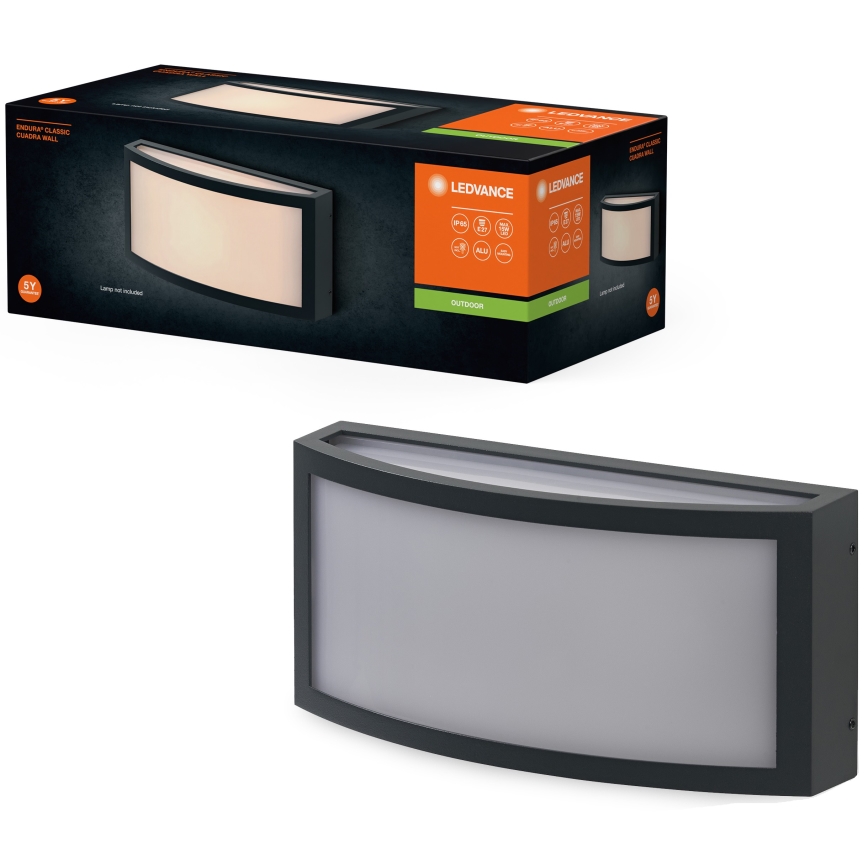 Ledvance - Kültéri fali lámpa CUADRA 1xE27/40W/230V IP65