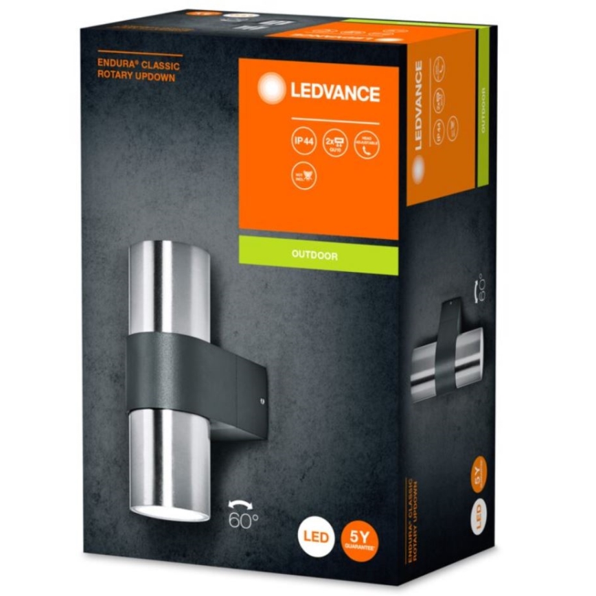 Ledvance - Kültéri fali lámpa ENDURA ROTARY 2xGU10/5W/230V IP44