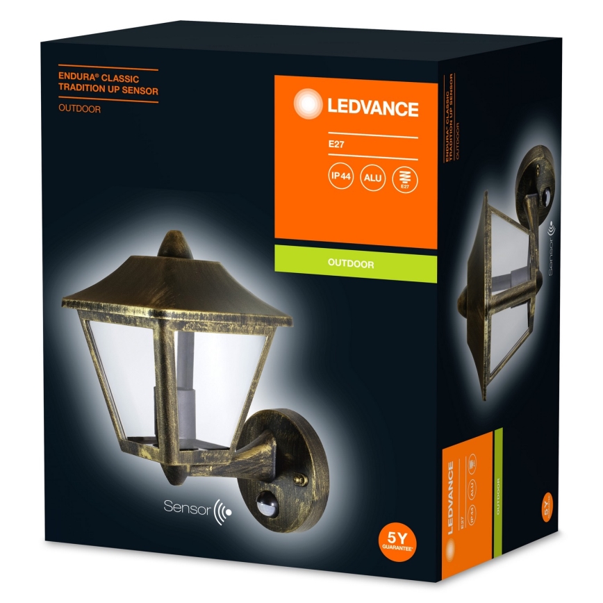 Ledvance - Kültéri fali lámpa érzékelővel ENDURA 1xE27/60W/230V IP44