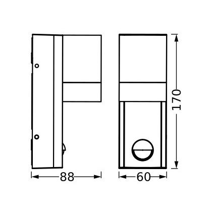 Ledvance - Kültéri fali lámpa érzékelővel ISIDOR 1xGU10/35W/230V IP65
