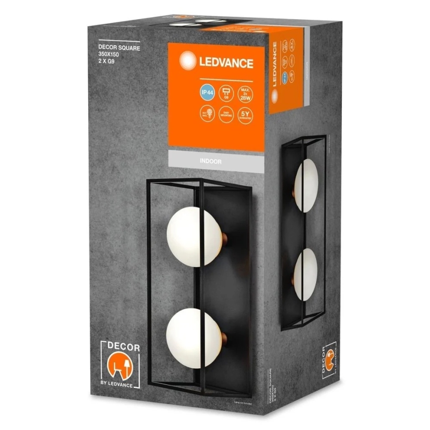 Ledvance - Kültéri fali lámpatest DECOR SQUARE 2xG9/28W/230V IP44