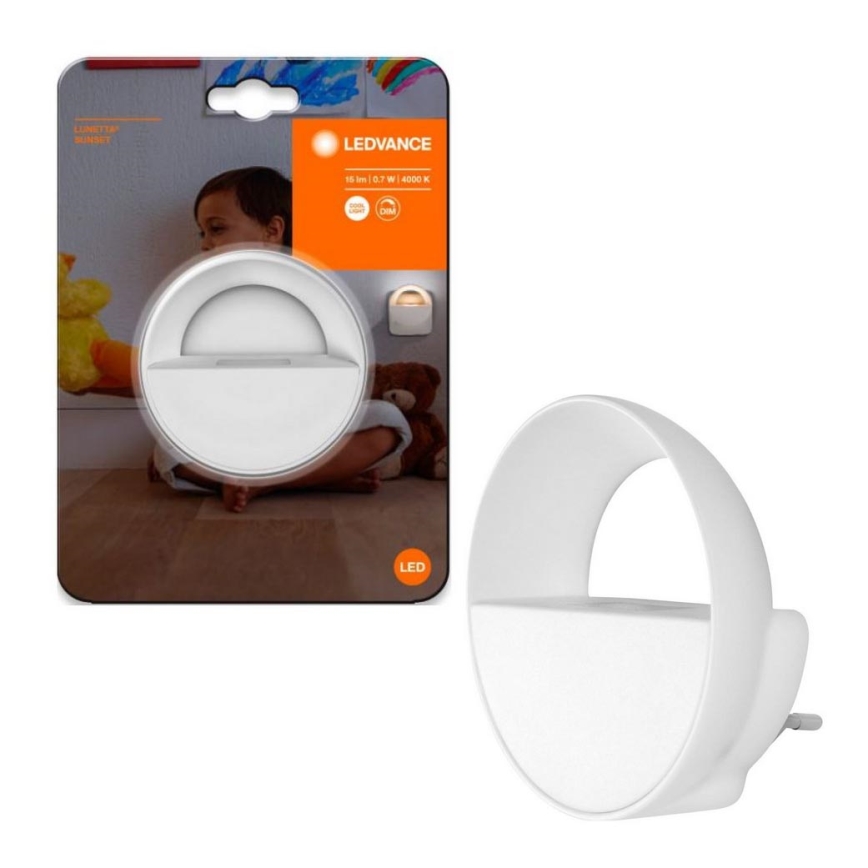 Ledvance - LED állítható fényerejű éjszakai lámpa érzékelővel LUNETTA LED/0,7W/230V