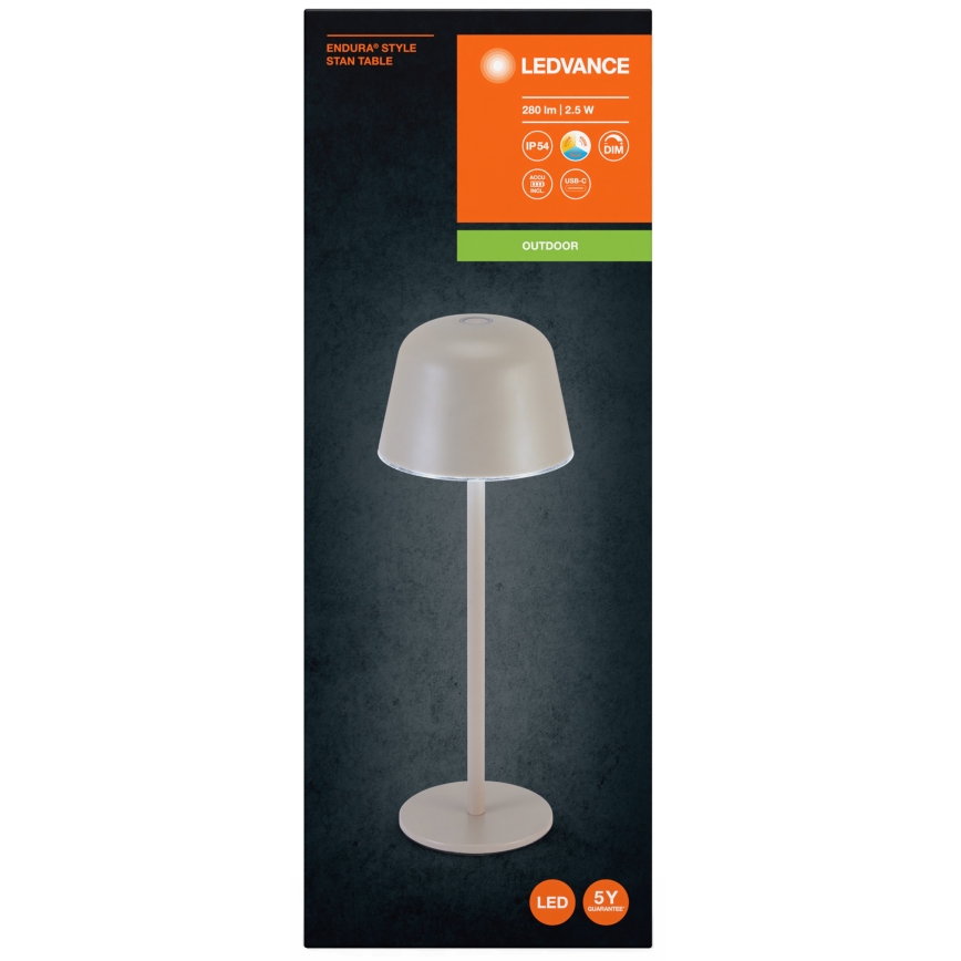 Ledvance - LED Dimmelhető kültér rechargeable lámpa TABLE LED/2,5W/5V IP54 bézs