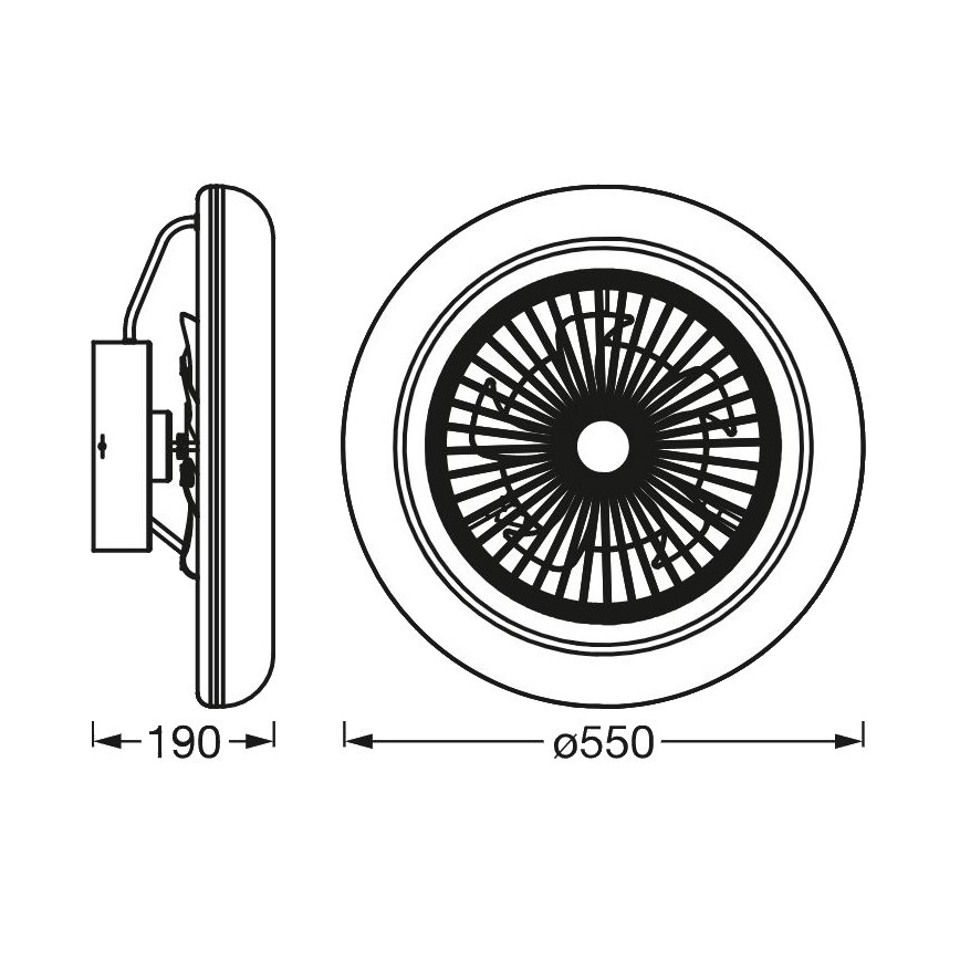 Ledvance - LED Dimmelhető mennyezeti lámpa ventilátorral SMART+ LED/35W/230V Wi-Fi 3000-6500K + távirányító