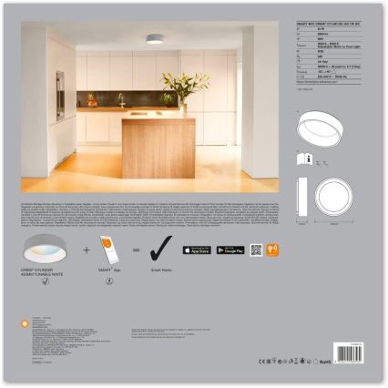Ledvance - dimmelhető LED lámpatest SMART+ CYLINDER LED/26W/230V 3000K-6500K Wi-Fi