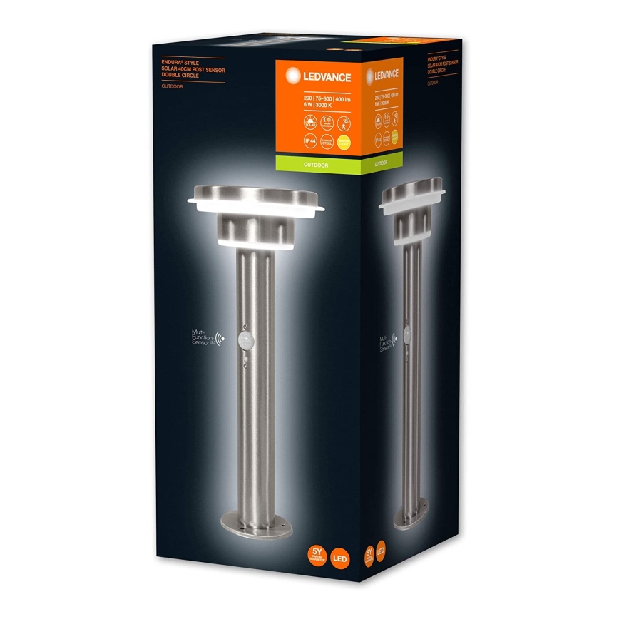 Ledvance - LED Dimmelhető napelemes lámpa érzékelővel CIRCLE LED/6W/3,2V 2200 mAh IP44