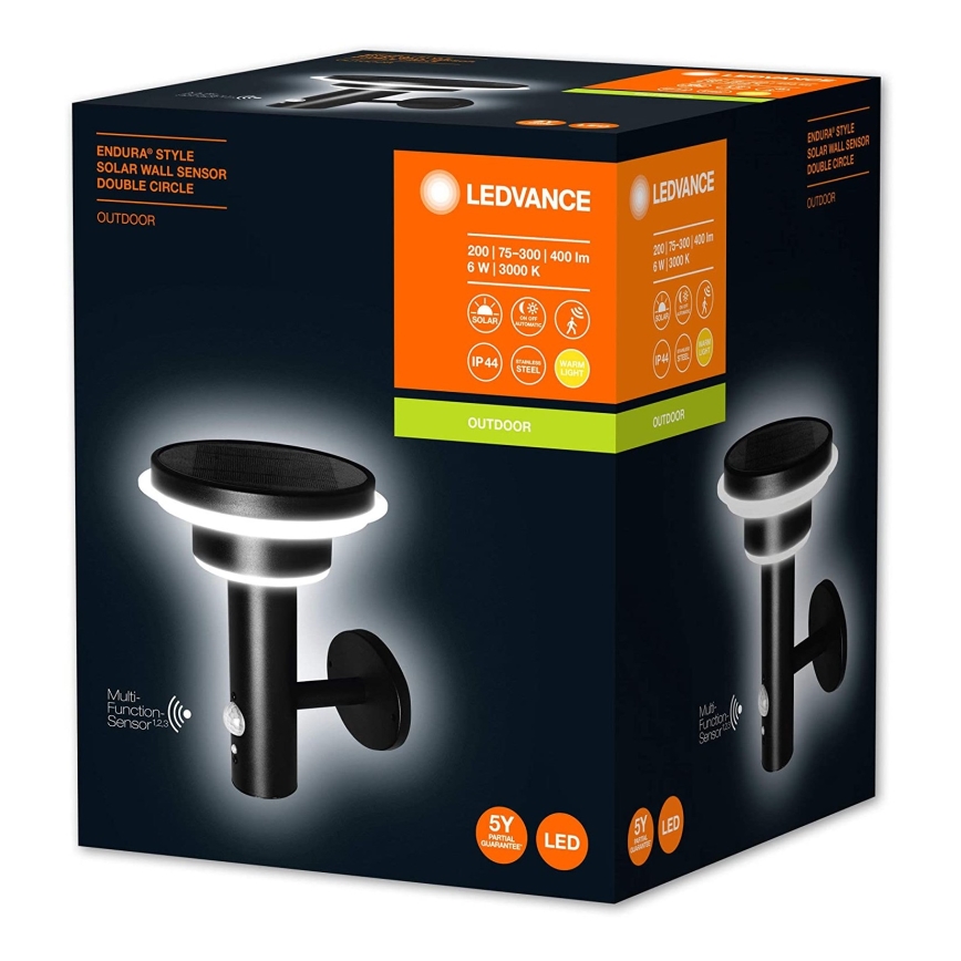 Ledvance - LED Dimmelhető napelemes lámpa érzékelővel CIRCLE LED/6W/3,2V 2200 mAh IP44