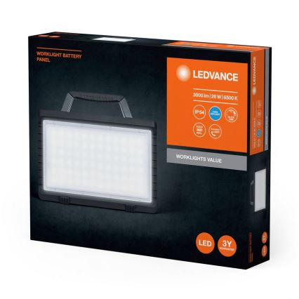 Ledvance - LED Dimmelhető kültéri újratölthető reflektor WORKLIGHT BATTERY LED/26W/5V 2200 mAh IP54