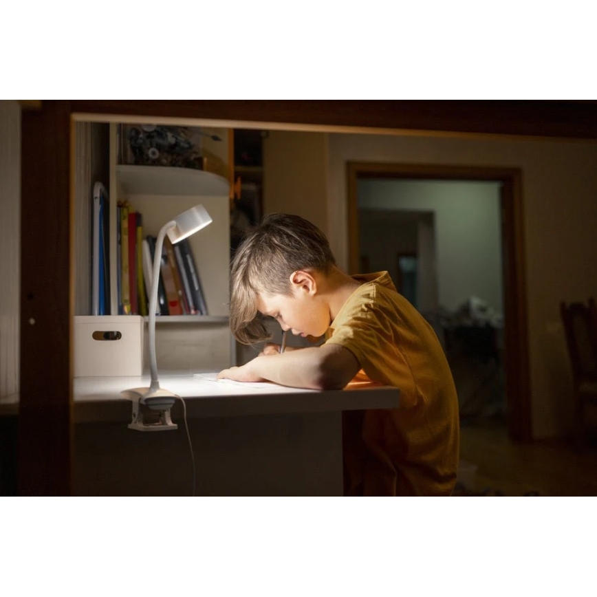 Ledvance - LED dimmelhető érintéses asztali lámpa csíptetővel CYLINDER LED/4,8W/5V 3000-6500K fehér