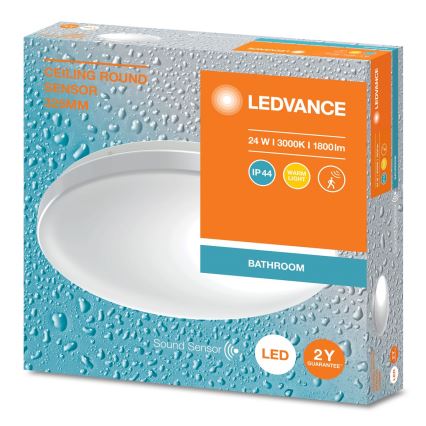 Ledvance - LED fürdőszobai mennyezeti lámpa szürkületérzékelővel CEILING ROUND LED/24W/230V IP44