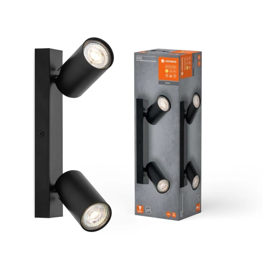 Ledvance - LED fali spotlámpa OCTAGON 2xGU10/3,4W/230V 2700K fekete