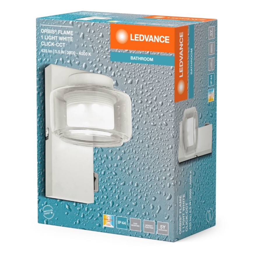 Ledvance - LED Fürdőszobai fali lámpa ORBIS FLAME LED/5,5W/230V 3000/4000K IP44 fehér
