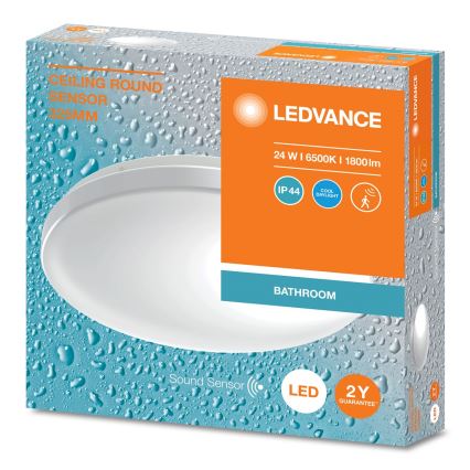Ledvance - LED fürdőszobai mennyezeti lámpatest alkonyatérzékelővel CEILING ROUND LED/24W/230V IP44