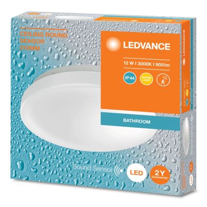 Ledvance - LED fürdőszobai mennyezeti lámpatest alkonyatérzékelővel CEILING ROUND LED/12W/230V IP44