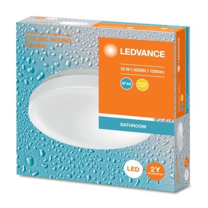 Ledvance - LED Fürdőszobai mennyezeti lámpa CEILING ROUND LED/18W/230V 3000K IP44