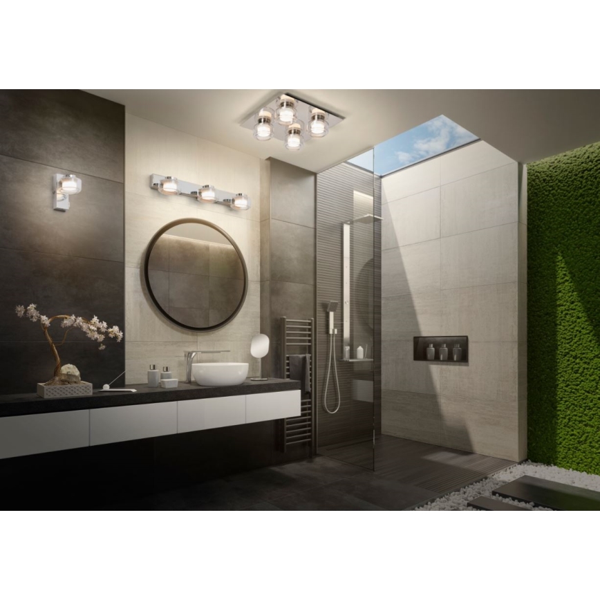 Ledvance - LED Fürdőszobai mennyezeti lámpa ORBIS FLAME 4xLED/5,5W/230V 3000/4000K IP44 króm