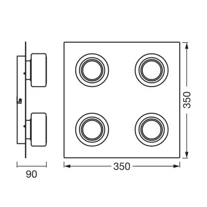 Ledvance - LED Fürdőszobai mennyezeti lámpa ORBIS FLAME 4xLED/5,5W/230V 3000/4000K IP44 króm