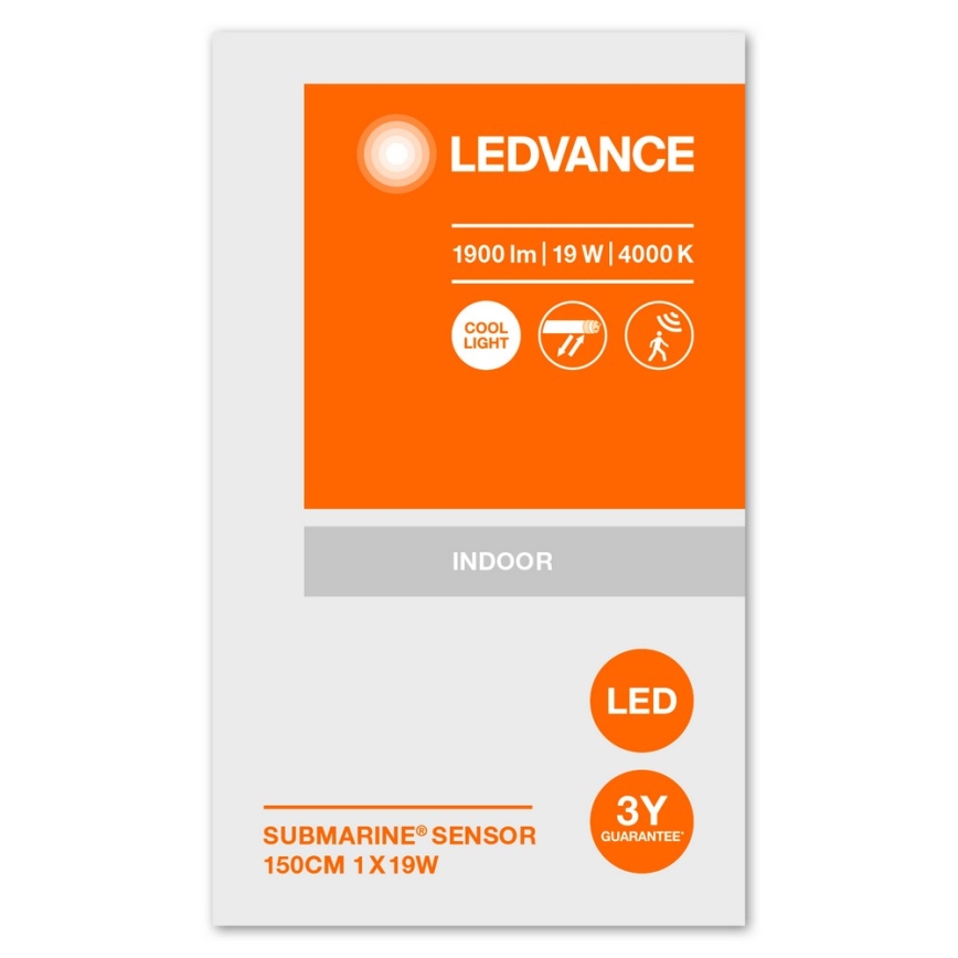 Ledvance - LED Ipari lámpa érzékelővel SUBMARINE 1xG13/19W/230V IP65
