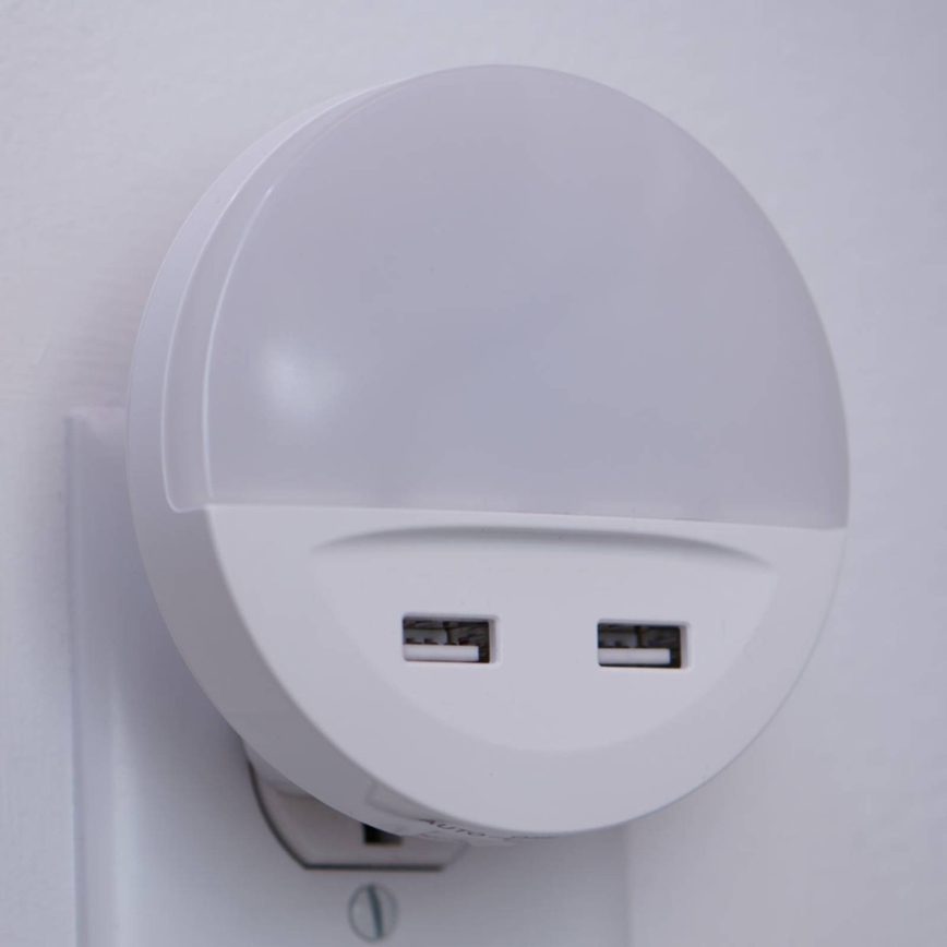Ledvance - LED konnektoros éjszakai lámpa érzékelővel LUNETTA 2xUSB LED/13W/230V