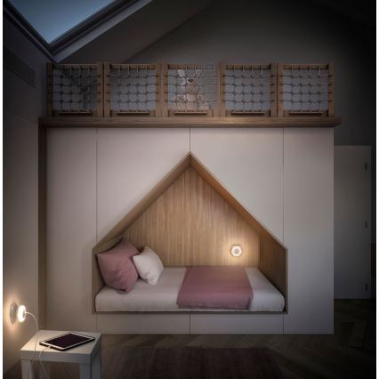 Ledvance - LED Konnektoros orientációs fény USB-vel  LUNETTA LED/15W/230V