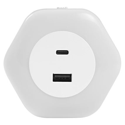 Ledvance - LED Konnektoros orientációs fény USB-vel  LUNETTA LED/15W/230V